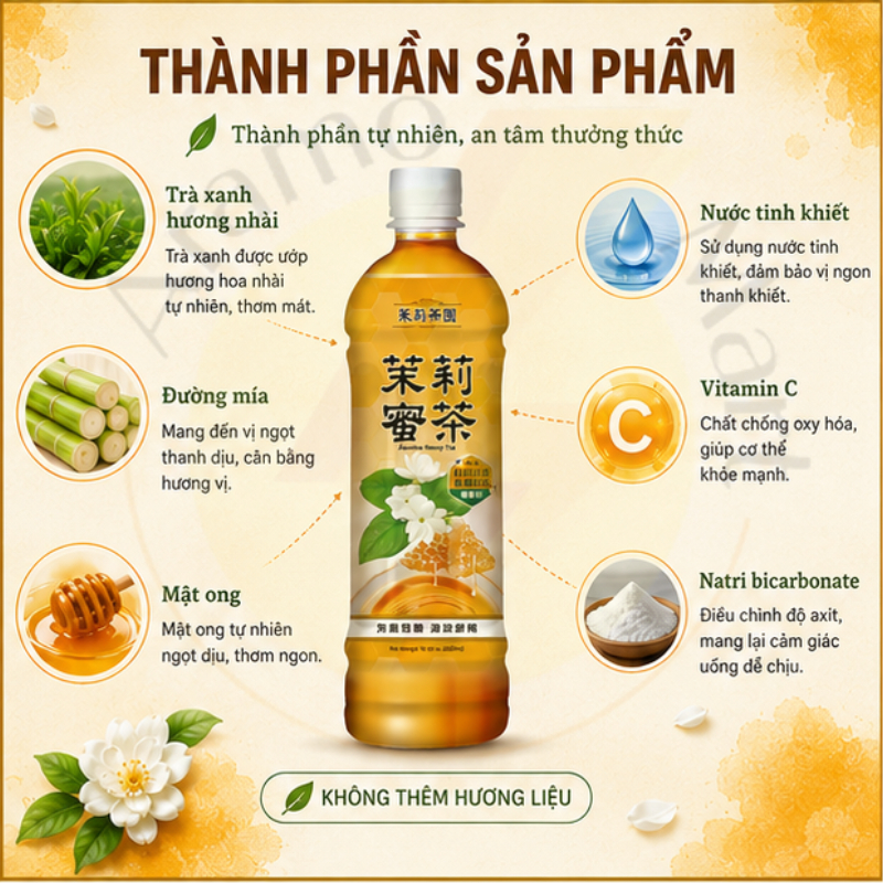 Combo12 chai Nước Trà mật ong hoa lài Trà mật ong hoa nhài Trà hoa nhài Kuang Chuan Đài Loan