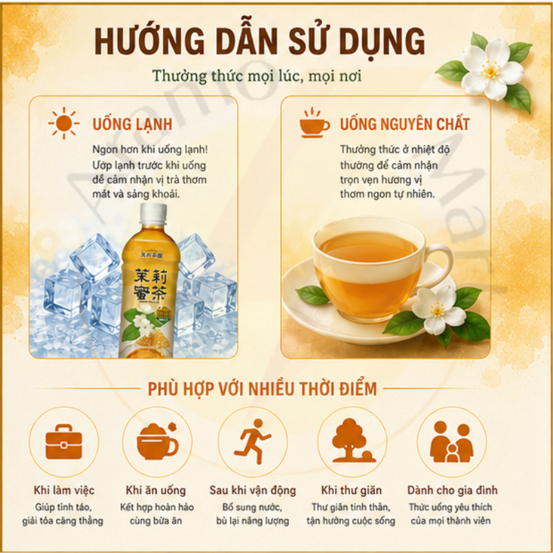 Combo12 chai Nước Trà mật ong hoa lài Trà mật ong hoa nhài Trà hoa nhài Kuang Chuan Đài Loan
