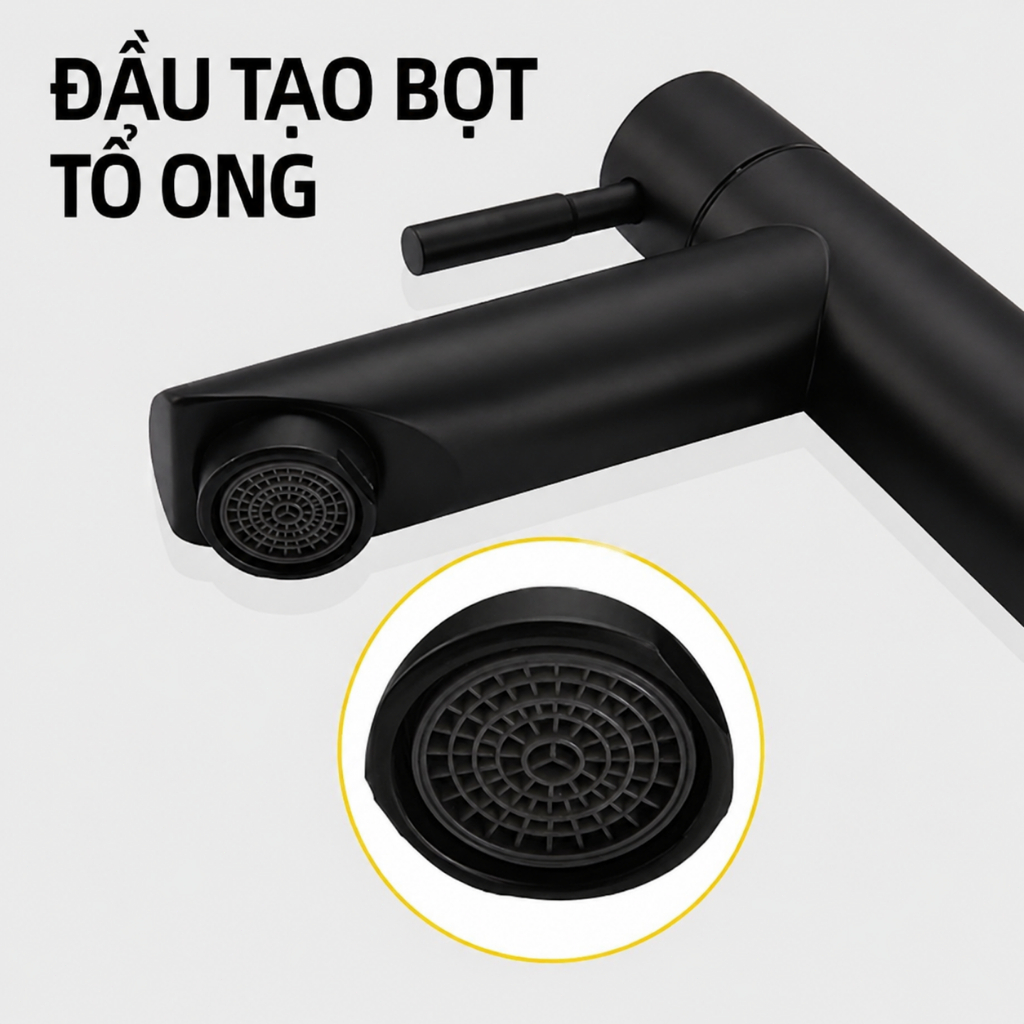 vòi nước bồn rửa chén vòi rửa mặt Lạnh  inox 304 màu đen  vòi nước đa năng cho bồn rửa chén thiết kế theo chiều