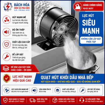 Quạt hút mùi dạng ống công suất lớn | Hút khói, thông nhập khẩu | Hút mùi nhà bếp, vệ sinh