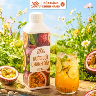 Nước cốt chanh dây SAN (có mẫu thử) - Trái Cây Tự Nhiên - Hương Thơm, Màu Sắc Nổi Bật