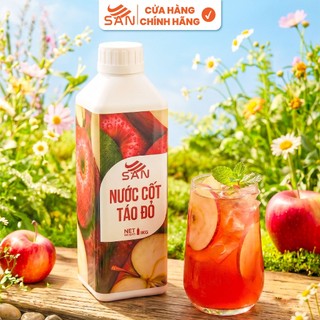 Nước Cốt Táo Đỏ SAN – Ngọt Thanh Tươi Mát – Có Mẫu 100ml, Tặng Sách Công Thức Pha Chế