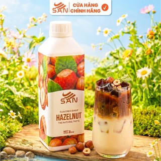 Syrup/siro Hạt phỉ (Hazelnut) SAN, đậm đà, có chai chiết 100ml, tặng công thức, latte, trà sữa