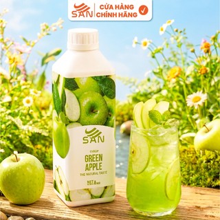 SYRUP HƯƠNG BẠC HÀ SAN Chai 1Kg, có mẫu thử 100ml, tặng công thức pha chế, hương thơm