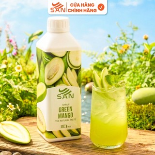 SYRUP XOÀI NON SAN Chai 1Kg, có mẫu thử 100ml, tặng công thức pha chế, hương thơm
