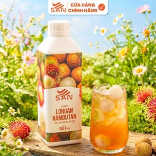 Syrup/siro LONG NHÃN CHÔM CHÔM SAN, mẫu thử 100ml, tặng sách công thức, tiện dụng, trái cây tự nhiên
