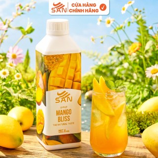SYRUP XOÀI NON SAN Chai 1Kg, có mẫu thử 100ml, tặng công thức pha chế, hương thơm