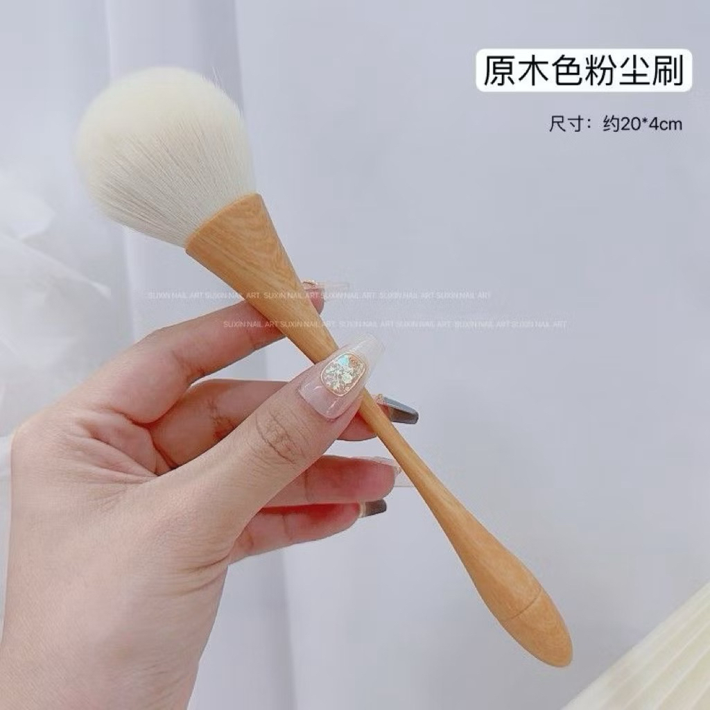 Chổi phủi bụi nail cán dài loại xịn lông mềm mịn 4 màu sang chảnh