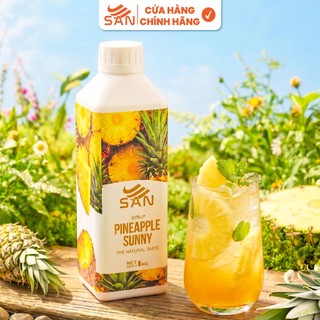 Syrup/siro DỨA THƠM SAN, mẫu thử 100ml, tặng sách công thức, tiện dụng, trái cây tự nhiên