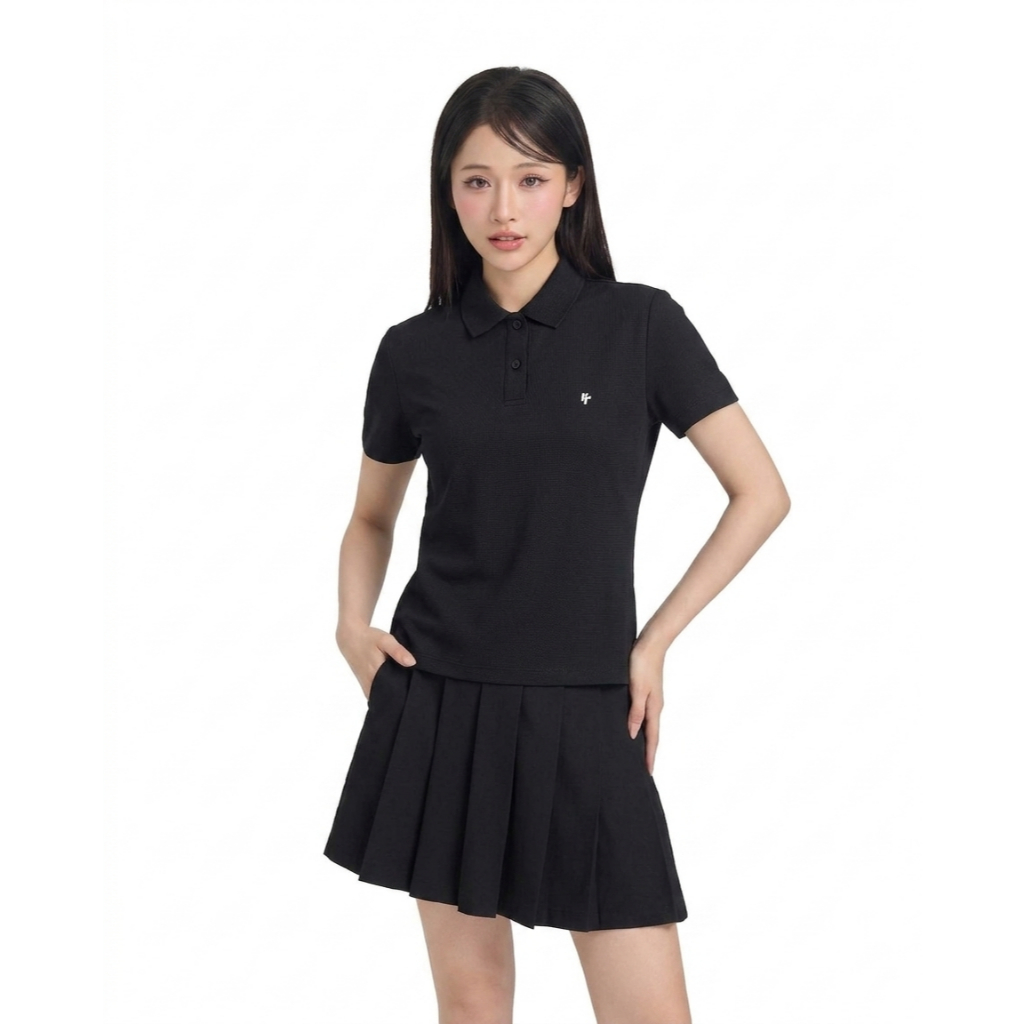 Áo Polo Nữ Baby RTCLASSY Tay Ngắn Logo Thêu Nổi Nữ Tính Basic Chất Liệu Cotton Pique Dày Dặn