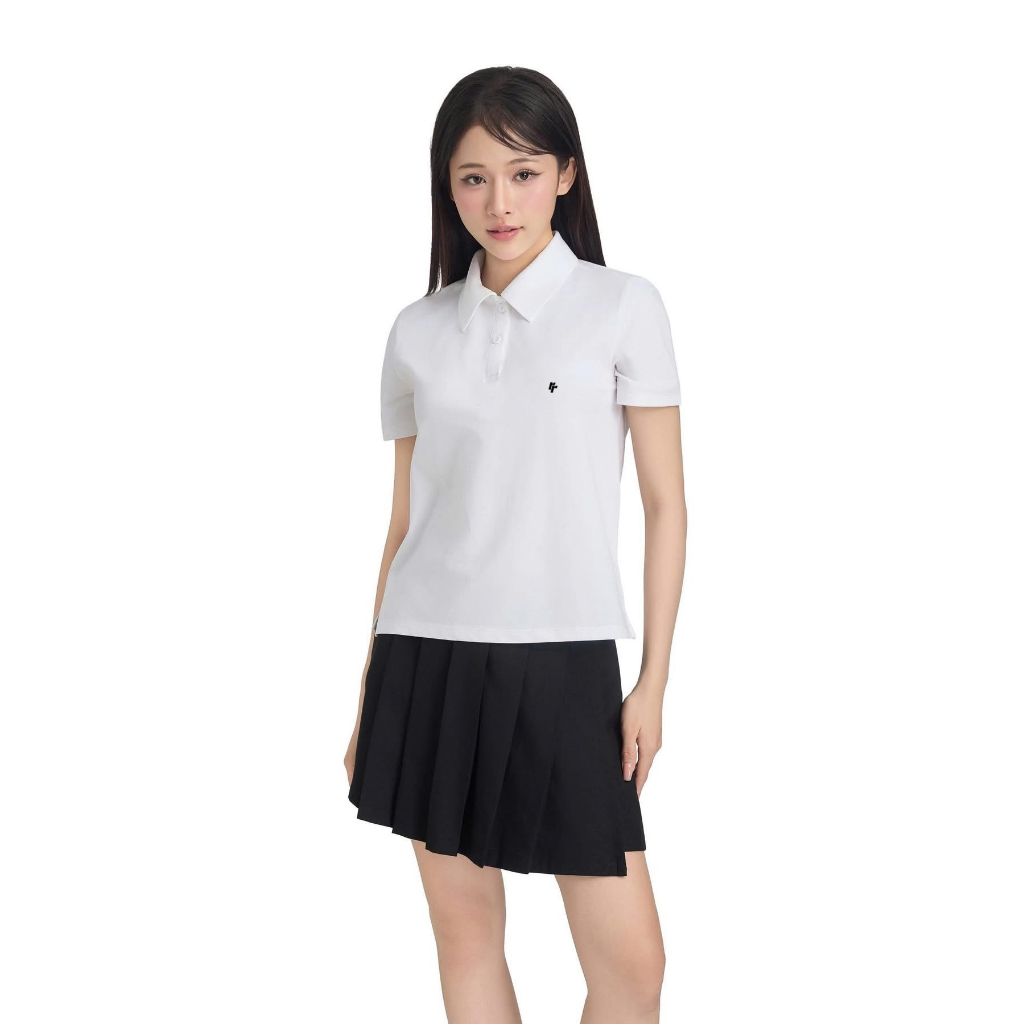 Áo Polo Nữ Baby RTCLASSY Tay Ngắn Logo Thêu Nổi Nữ Tính Basic Chất Liệu Cotton Pique Dày Dặn