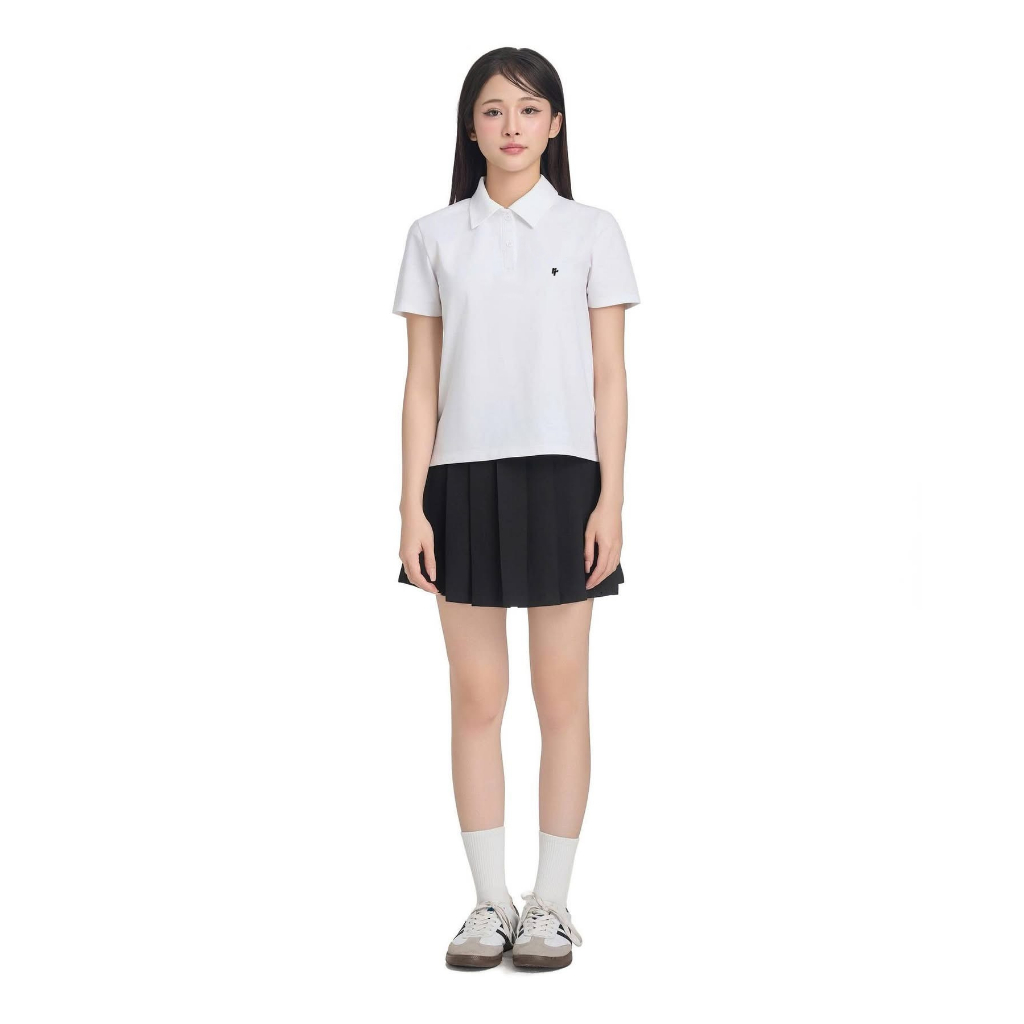 Áo Polo Nữ Baby RTCLASSY Tay Ngắn Logo Thêu Nổi Nữ Tính Basic Chất Liệu Cotton Pique Dày Dặn