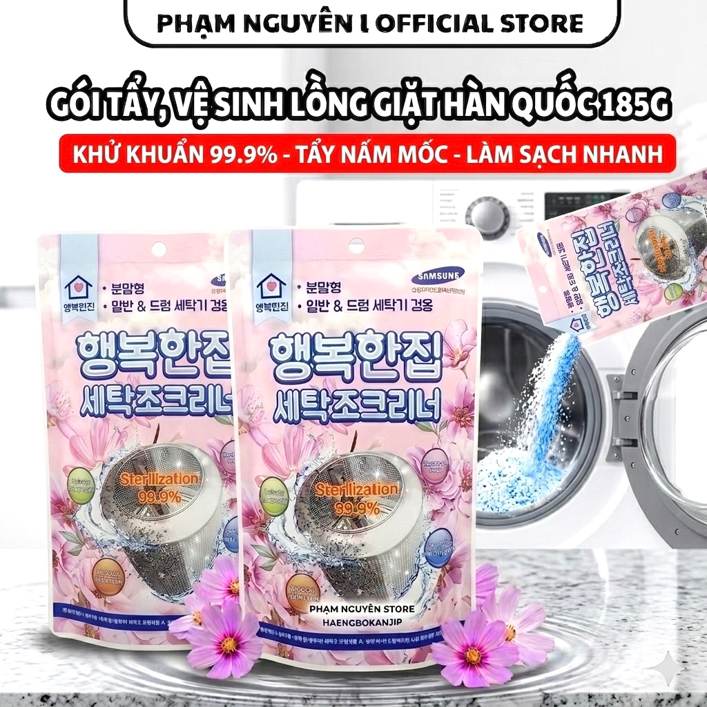 BỘT TẨY LỒNG GIẶT HAENGBOKANJIP 185G - ĐÁNH BAY CẶN BÁM, KHỬ MÙI HÔI