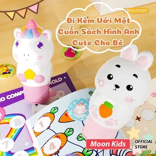 Đồ chơi con dấu sticker dễ thương cho bé, máy đóng dấu sticker tặng kèm 100 nhãn dán