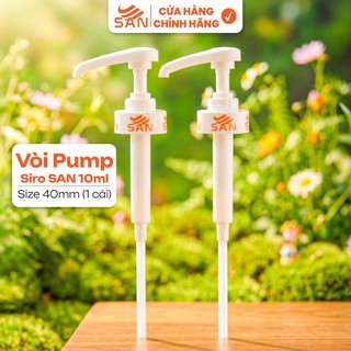 Vòi Pump Siro SAN 10ml Cho Chai 1Kg / 2.5Kg – Pump Nhựa Cao Cấp, Định Lượng Chuẩn, Size 40mm