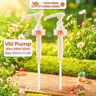 Vòi Pump Siro SAN 10ml Cho Chai 1Kg / 2.5Kg – Pump Nhựa Cao Cấp, Định Lượng Chuẩn, Size 40mm
