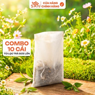 COMBO 10 Túi Lọc Trà Lớn 20x30cm (Có Dây Rút - Không Dệt Cao Cấp - Dùng Được Nhiều Lần)