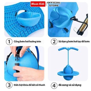 Bóng nhảy thể thao có tay cầm chịu lực, đồ chơi bật nhảy vận động ngoài trời cho bé và người lớn