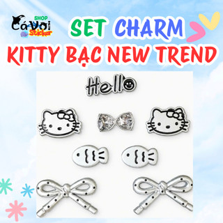 [ĐỘC QUYỀN] - Set charm Hello Kitty bạc 8 món newtrend phụ kiện mới