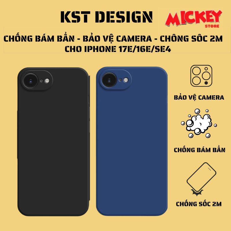 Ốp Silicon Chống Bẩn KST Design Cho iPhone 16E/SE4/17E – Sang Trọng, Chống Vân Tay Hiệu Quả
