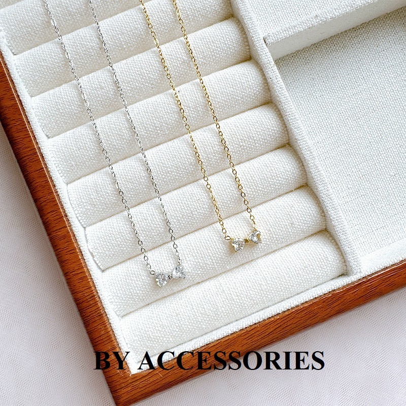 Dây chuyền nữ titan mặt hình chiếc nơ nhỏ xinh đính đá lấp lánh không gỉ WN2655 BY ACCESSORIES