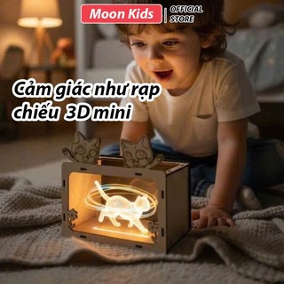 Hộp chiếu phim hologram 3d cho bé bằng gỗ