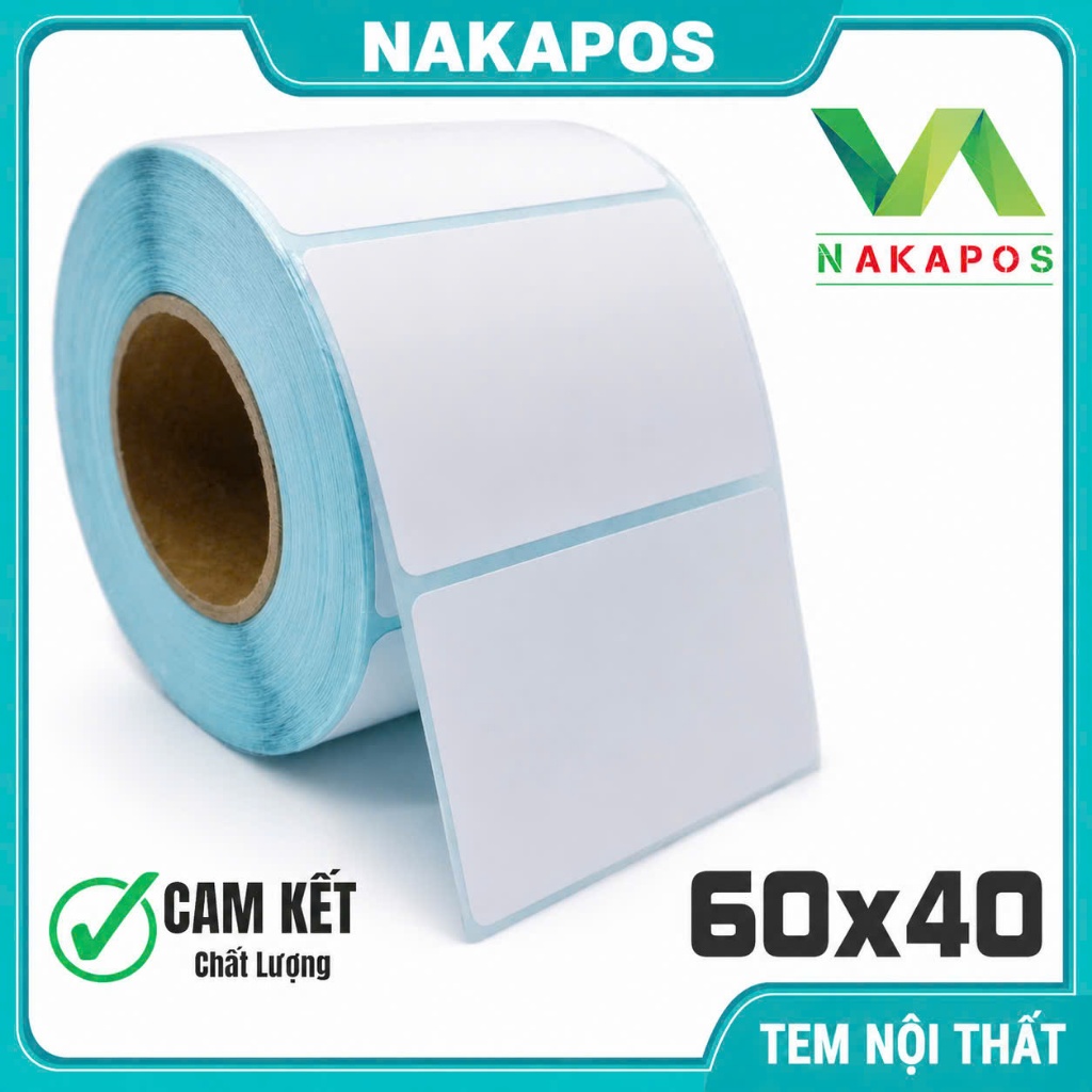 Cuộn 700 Tem decal nhiệt 60x40mm Giấy in mã vạch 6x4 dùng in tem phụ 40x60 dán gỗ nội thất  60*40 Máy CNC giấy in nhiệt