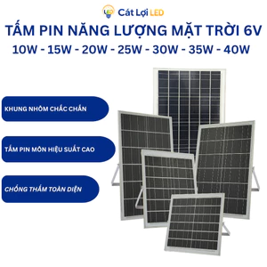 Tấm Năng Lượng Mặt Trời 6V Đa Dạng Công Suất Hiệu Suất Cao, Vỏ Nhôm, Kính Cường Lực Chống Nước