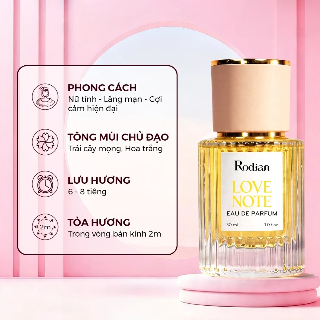 Combo 3 Chai Nước Hoa Rodian Bloom 1,5 ml EDP Hương Thơm Ngọt Ngào, Quyến Rũ