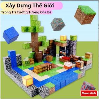 Đồ Chơi Xếp Hình Khối Nam Châm Từ Tính 2x2cm, Lắp Ráp Xây Dựng Thành Phố, Trang Trại, Nhà Cửa