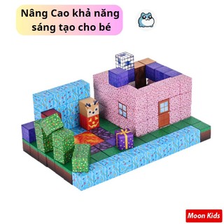 Đồ Chơi Xếp Hình Khối Nam Châm Từ Tính 2x2cm, Lắp Ráp Xây Dựng Thành Phố, Trang Trại, Nhà Cửa
