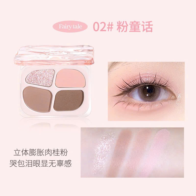 🌸 BẢNG PHẤN MẮT 4 Ô NOVO – TONE HỒNG NÂU NGỌT NGÀO TỰ NHIÊN , DỄ PHỐI MÀU 🌸NoVo 9049