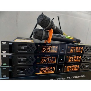 Micro Không Dây Karaoke UGX 60Plus Chống Hú Chồng Ồn, Loại Bỏ Tạp Âm Tụ To - Chống Hú - 4 Râu Bắt Sóng Khỏe