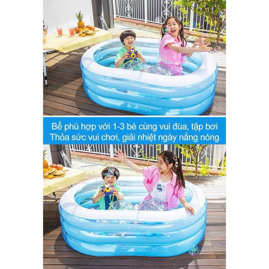 Hồ bơi cho bé Inttex 57482 Dài 163cm, rộng 107cm, cao 46cm. 2,3 bé vui chơi thoải mái , tặng bộ vá , bán kèm bơm