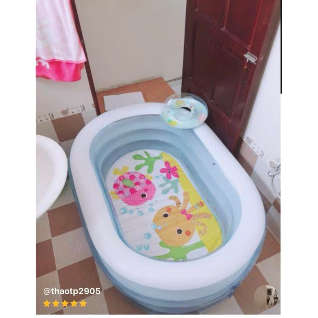 Hồ bơi cho bé Inttex 57482 Dài 163cm, rộng 107cm, cao 46cm. 2,3 bé vui chơi thoải mái , tặng bộ vá , bán kèm bơm