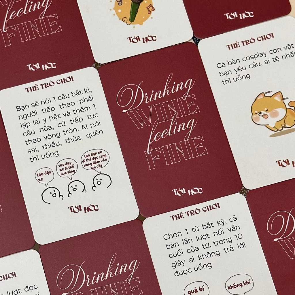 Bài chơi cùng bạn bè Tới Nóc drinking game khiến cả bài phải zô liên tục phàn xạ, cà khịa, gài bẫy