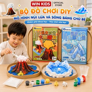 Bộ đồ chơi DIY mô hình núi lửa và sông băng tự lắp ráp đồ chơi thủ công cho trẻ em