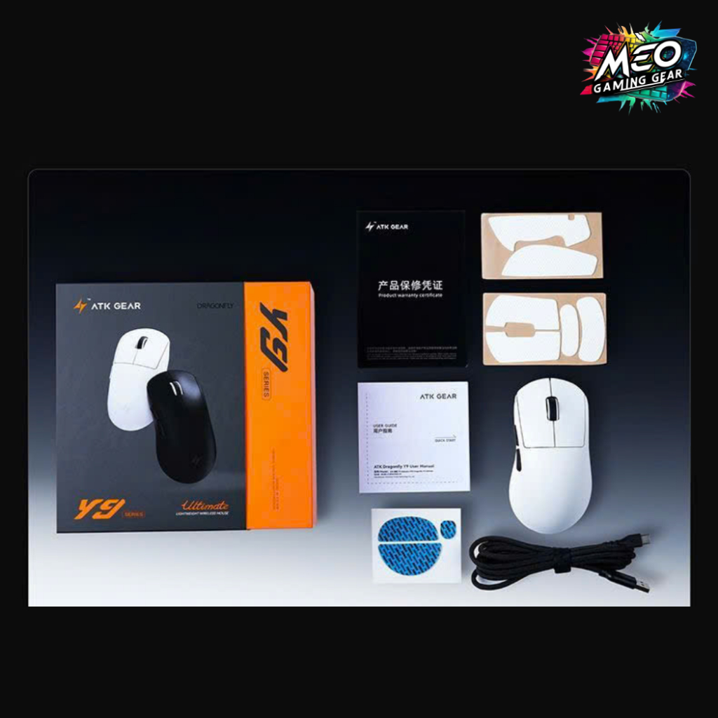 Chuột Gaming Không Dây ATK Y9 ProMax | Ultimate 2.0 - PAW3950 Ultra, MCU: NORDIC 54L15, Dual 8K, 55G | BigBuy360 - bigbuy360.vn