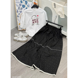 SEP House - Set áo thô boi tay lửng bồng cổ tròn phối chân váy dài midi hoa nhí viền ren trẻ trung, năng động-Hàngloại 1
