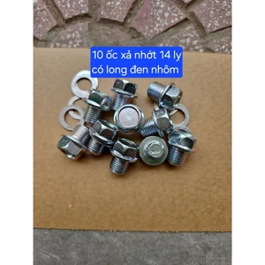 combo 10 ốc xả nhớt 14 ly kèm long đen nhôm xịn phụ tùng phụ kiện cho xe máy chất lượng cao