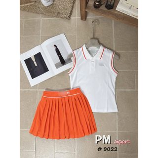 Sét thể thao áo sát nách viền kèm chân váy ly