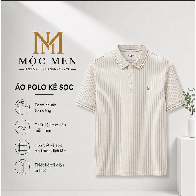 Product image Áo Polo Nam Kẻ Sọc Đen Sang Trọng