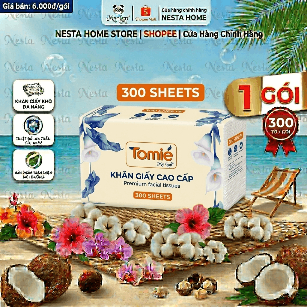 Giấy Để Bàn TOMIE 3 Màu Cao Cấp Đa Năng Mềm Mịn Thấm Hút Tốt Lau Tay Không Bụi Giấy Dùng Nấu Ăn Lau Bếp (175mm x 118mm)