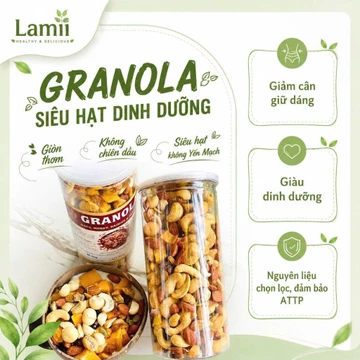 500Gr Granola siêu hạt sấy mật ong giòn tan, ăn kiêng, ăn vặt healthy, ngũ cốc dinh dưỡng, giảm cân, tốt cho mẹ bầu