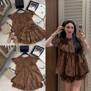 Sét áo thô babydoll dập li kèm cv tầng S271 SM