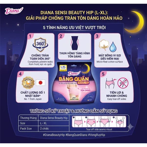 BĂNG QUẦN DIANA BEAUTY HIP (SIZE XL) – AN TÂM NGỦ NGON, TÔN DÁNG TỰ NHIÊN (HỘP 2 MIẾNG)