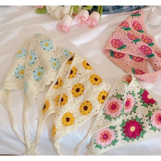 Khăn Trùm Đầu Tam Giác Phong Cách Hàn Quốc Siêu Xinh, Khăn Turban Đan Len Phụ Kiện Đi Biển Chụp Ảnh Cho Nữ