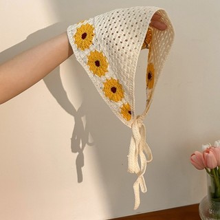 Khăn Trùm Đầu Tam Giác Phong Cách Hàn Quốc Siêu Xinh, Khăn Turban Đan Len Phụ Kiện Đi Biển Chụp Ảnh Cho Nữ