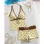 BIGSIZE - Sẵn S Bikini Butter Polka Trendy Cổ Yếm Chấm Bi