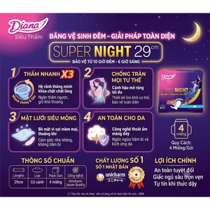 BVS DIANA SENSI SUPER NIGHT 29CM (4 MIẾNG) - GIẢI PHÁP HOÀN HẢO CHO GIẤC NGỦ SÂU